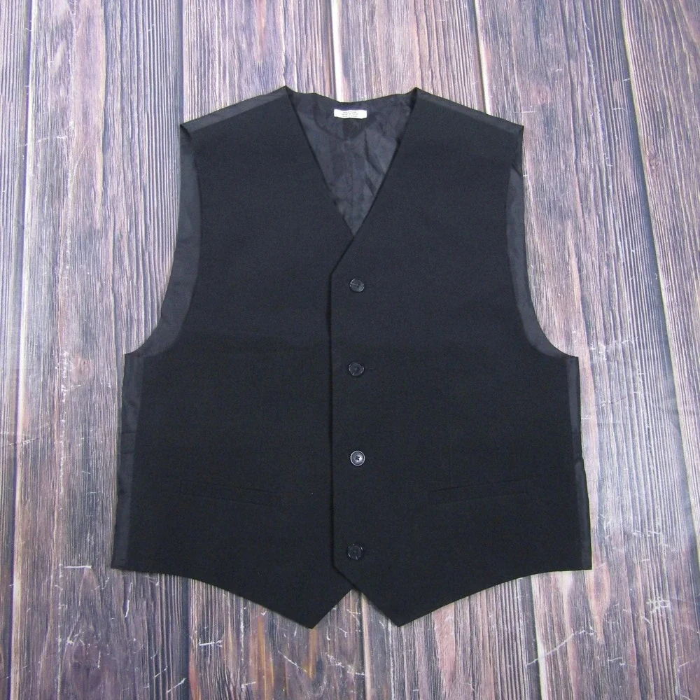 Suit‎ Vest Calvin Klein Teens 38 Black Polyester Spandex 3 Piece Stretch Formal